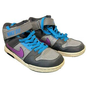 Nike SB Mogan Mid 2 Skateboard Shoes Black Gray/Purple Teal 645025-054 Youth 5
